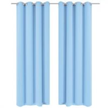  Blackout curtains 2 pcs. With metal eyelets 135 x 175 cm turquoise