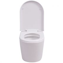 Hanging toilet with built-in cistern ceramic white