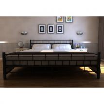 Black Metal bed with mattress 180 x 200 cm