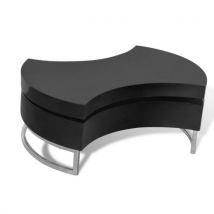 Coffee table glossy black adjustable shape