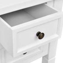 white desk with 5 drawers