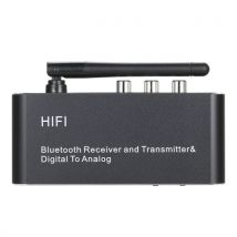 D09 BT Receiver Transmitter DAC Digital Optical Fiber Coaxial to Analog Audio Converter BT5.0 Chip HiFi Sound Quality Black