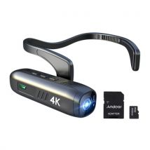 4K 30FPS Head Mounted Camera Wearable WiFi Video Camera Camcorder Webcam + Andoer 32GB Class 10 Memory Card TF Card TF Card Adapter