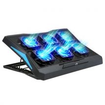 Foldable Laptop Cooler 6-fan Laptop Cooling Stand Low Noise with 6-level Adjustable Height Dual USB Ports Wide Compatibility