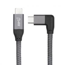 Type-C Cable with Right Angle PD100W Quick Charge 4K Audio&Video Syncing Cable Compatible with Thunderbolt3 External Hard Disk, Grey 0.5m