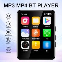 MP3 & MP4 Player with Speaker 2.4 Inch Full Touch Screen BT with Built-in Speaker and TF Card Expansion Supports E-book Reading and High Clear Video Playback USB Mini Mp3 Player