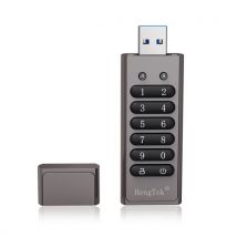 32GB 256-bit Encrypted USB Drive Password Secure Flash Drive USB3.0 U Disk Support Reset/Wipe/Auto Lock Function, Grey