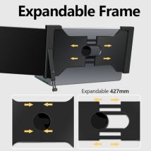 14 inches Laptop Expansion Screen Portable Monitor for Laptop FHD 1920*1080 IPS Dual-screen Monitor Foldable Design Plug-and-Play for 14-17.3 inch Laptop Support Windows, MacOS