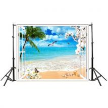 Summer Seascape Beach Dreamlike Haloes 3D Photography Background Screen Photo Video Photography Studio Fabric Props Backdrop