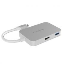 dodocool Aluminum Alloy USB-C to 4-port USB 3.0 Hub with HD Output Port Convert USB Type-C Port into 4 SuperSpeed USB 3.0 Ports and 1 4K HD Output Port for MacBook / MacBook Pro / Google Chromebook Pixel and More Silver