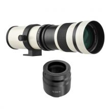 Camera MF Super Telephoto Zoom Lens F/8.3-16 420-800mm T2 Mount with RF-mount Adapter Ring 1/4 Thread