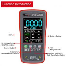 ET13S 2in1 Thermal Imager Multimeter 192*192 IR Resolution 10000 Counts Multimeter 2.8-inch Touchscreen -20℃ to 550℃ Temperature Measurement