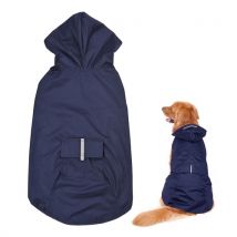 Reflective Pet Dog Rain Coat Raincoat Rainwear with Leash Hole for Medium Large Dogs