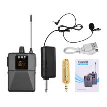 UHF Wireless Microphone System with Microphone Body-pack Transmitter and Receiver 6.35mm Plug
