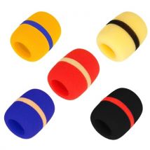 5 Pack Thick Foam Mic Cover Handheld Microphone Windscreen Colorful Microphone Sponge Cover for Karaoke DJ Stage Performance