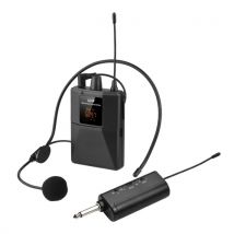UHF Wireless Microphone Headset with Transmitter and Receiver, LED Digital Display Bodypack Transmitter