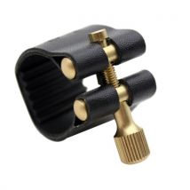 Ligature Fastener for Alto Sax Saxophone Rubber Mouthpiece Artificial Leather Compact Durable