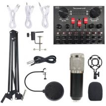 Multi-functional Live Sound Card BM800 Microphone Set Audio Recording Equipments (Black & Gold)