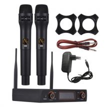 Professional 16 Channels UHF Wireless Handheld Microphone System 2 Microphones 1 Receiver