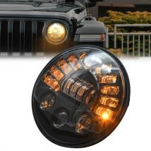 7 Inch 85W LED Headlights Replacement for Jeep Wrangler JK TJ LJ 1997-2018 w/ DRL High/Low Beam and Amber Turn Signal Halo Lights