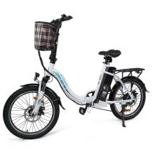KAISDA K7 Women Electric City Bike 20 Inch Foldable Pedal Assisted Electric Cruiser Bike Bicycle E Bike with 36V 12.5AH Removable Battery