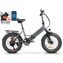 SAMEBIKE LOTDM200-II E-bike 20*4.0inch Fat Tire Folding Electric Bike 750W Motor 48V 13Ah Battery 80km Range Dual Suspension System Mechanical Disc Brakes NFC Smart Display