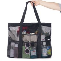 Mesh Beach Bag Large Shower Bag Hanging Toiletry Bag College Dorm Essentials Bag Portable Wash Bag Quick Dry Cosmetic Bag Shower Organizer for Beach Pool Trip Camping Shopping Travelling