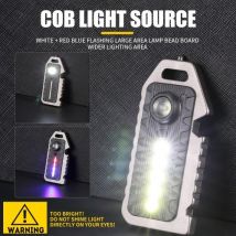 Rechargeable Mini LED Flashlight Waterproof Multi-functional Keychain Whistle Window Breaker Bottle Opener