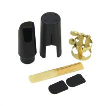 Soprano Sax Saxophone Mouthpiece Plastic with Cap Metal Buckle Reed Mouthpiece Patches Pads Cushions