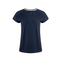Weird Fish Pernille Organic Cotton Cutaway T-Shirt Navy Size 10