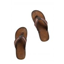 Weird Fish Malham Leather Look Flip Flops Antique Tan Size 12