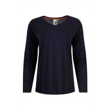 Weird Fish Topia Broderie Sleeve Outfitter Top Midnight Size 14