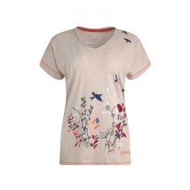 Weird Fish Swirling Swallows Organic Cotton Printed T-Shirt Sand Dune Size 20