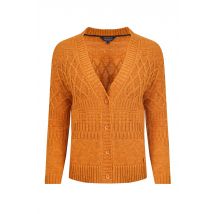 Weird Fish Amiens Mixed Stitch Cardigan Nut Size 10