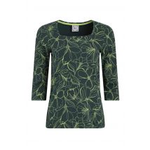 Weird Fish Wyman Organic Cotton Printed Square Neck T-Shirt Forest Green Size 10