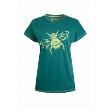 Weird Fish Fern Bee Organic Cotton Front Print Graphic T-Shirt Forest Green Size 16