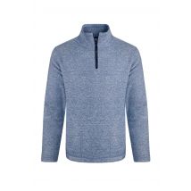 Weird Fish Laramie Eco 1/4 Zip Snow Marl Fleece Mid Blue Size 5XL