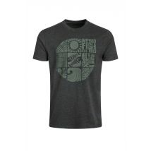 Weird Fish Summer Sector Front Print Eco Graphic T-Shirt Washed Black Size 5XL