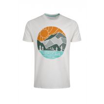 Weird Fish Foothills Organic Cotton Front Print T-Shirt Dusty White Size 5XL