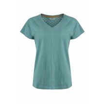 Weird Fish Pernille Organic Cotton Cutaway T-Shirt Mineral Blue Size 10