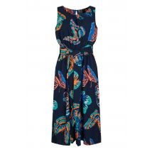 Weird Fish Nalani LivaEco™ Printed Viscose Jumpsuit Dark Blue Size 18