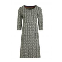 Weird Fish Moondust Organic Cotton Printed Jersey Dress Dark Olive Size 10