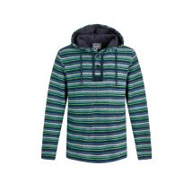 Weird Fish Payson Button Neck Striped Eco Macaroni Hoodie Ensign Blue Size 5XL