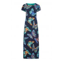 Weird Fish Mirren Organic Cotton Printed Maxi Dress Dark Blue Size 10