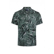 Weird Fish Holborn Eco Viscose Hawaiian Shirt Army Green Size 2XL