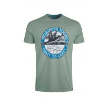 Weird Fish Coasting Eco Front Print Graphic T-Shirt Dusty Teal Size S