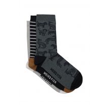 Weird Fish Parade Patterned Socks 3 Pack Dusty Teal Size 4-7