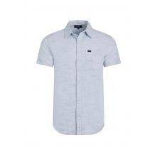 Weird Fish Washton Textured Short Sleeve Shirt  Cobalt Blue Size S