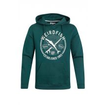 Weird Fish Jamie Branded Popover Sweatshirt Hoodie Forest Green Size S