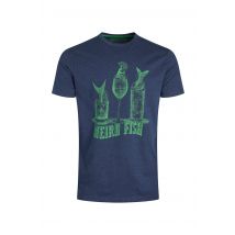 Weird Fish Happy Hour Front Print Graphic T-Shirt Estate blue Size S